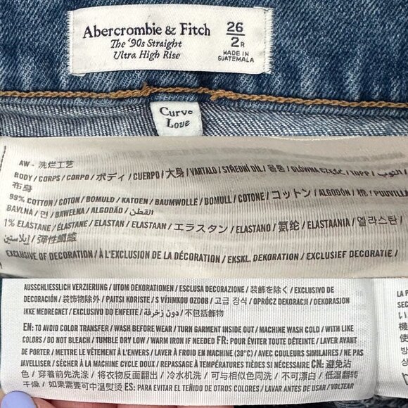 Abercrombie & Fitch The ‘90s Straight Ultra High Rise Jeans in Medium Distressed - Picture 3 of 16